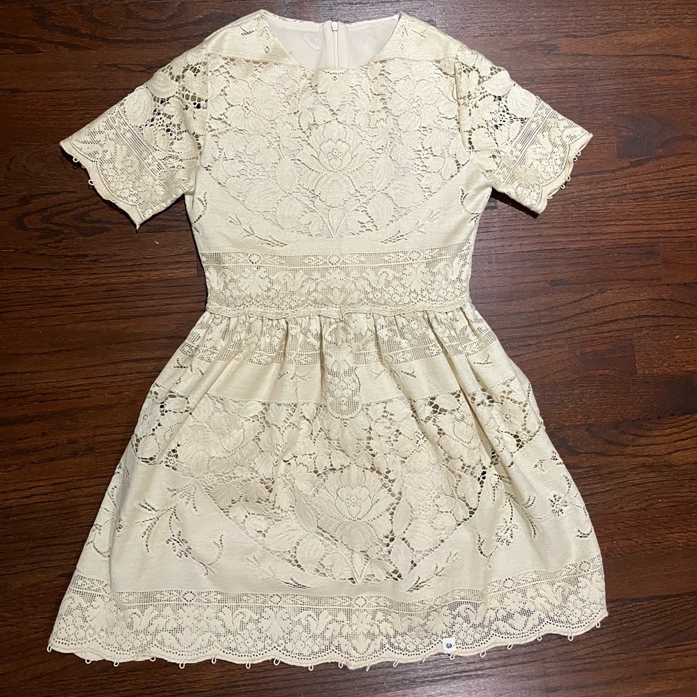 Vintage cutout crochet lace dress XS